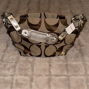 Coach Carly Metallic NWT